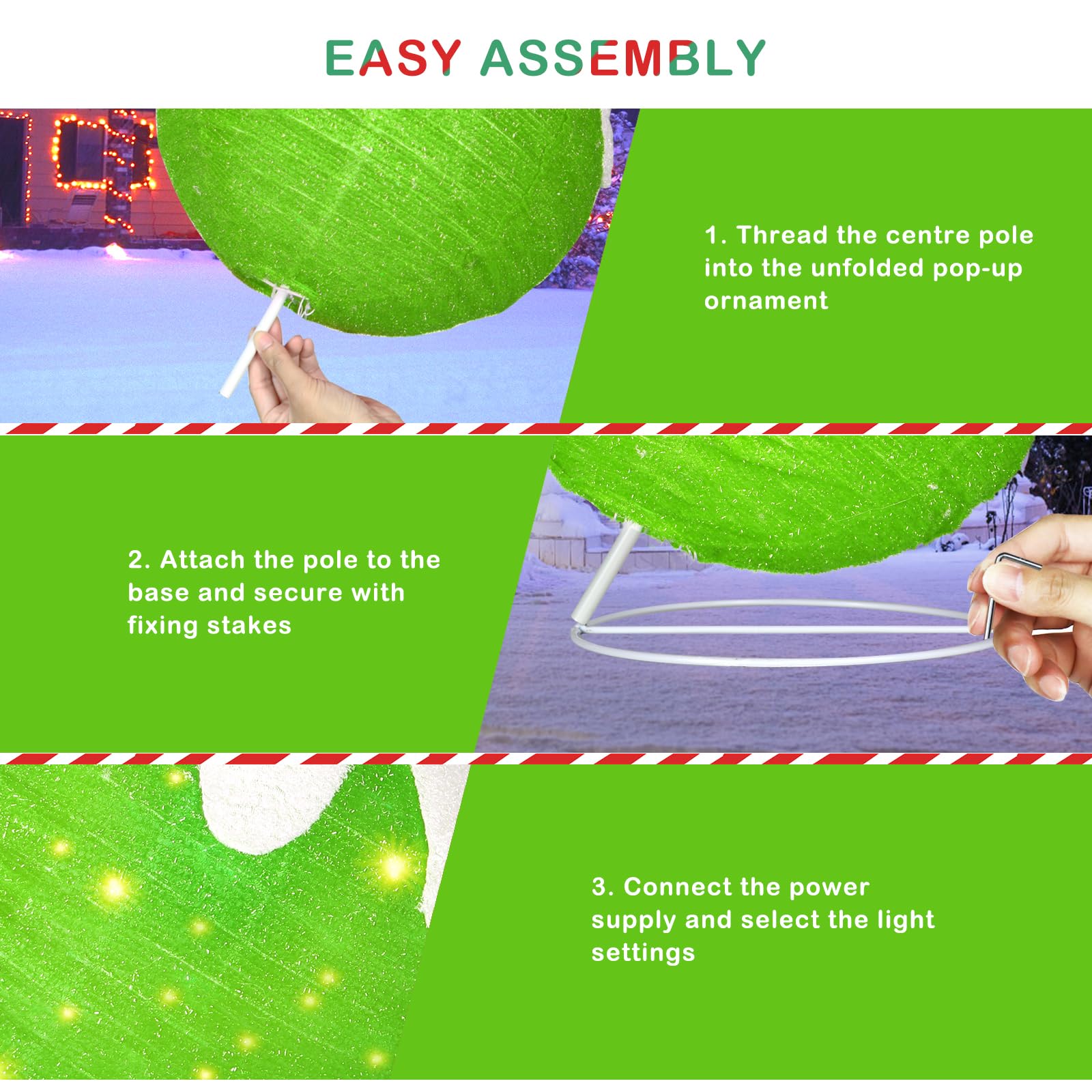 Tngan outdoor ornaments showcasing 8 lighting modes