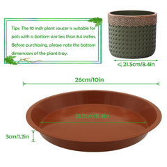 TNTIWQ 10 inch round plant saucer side view showing depth