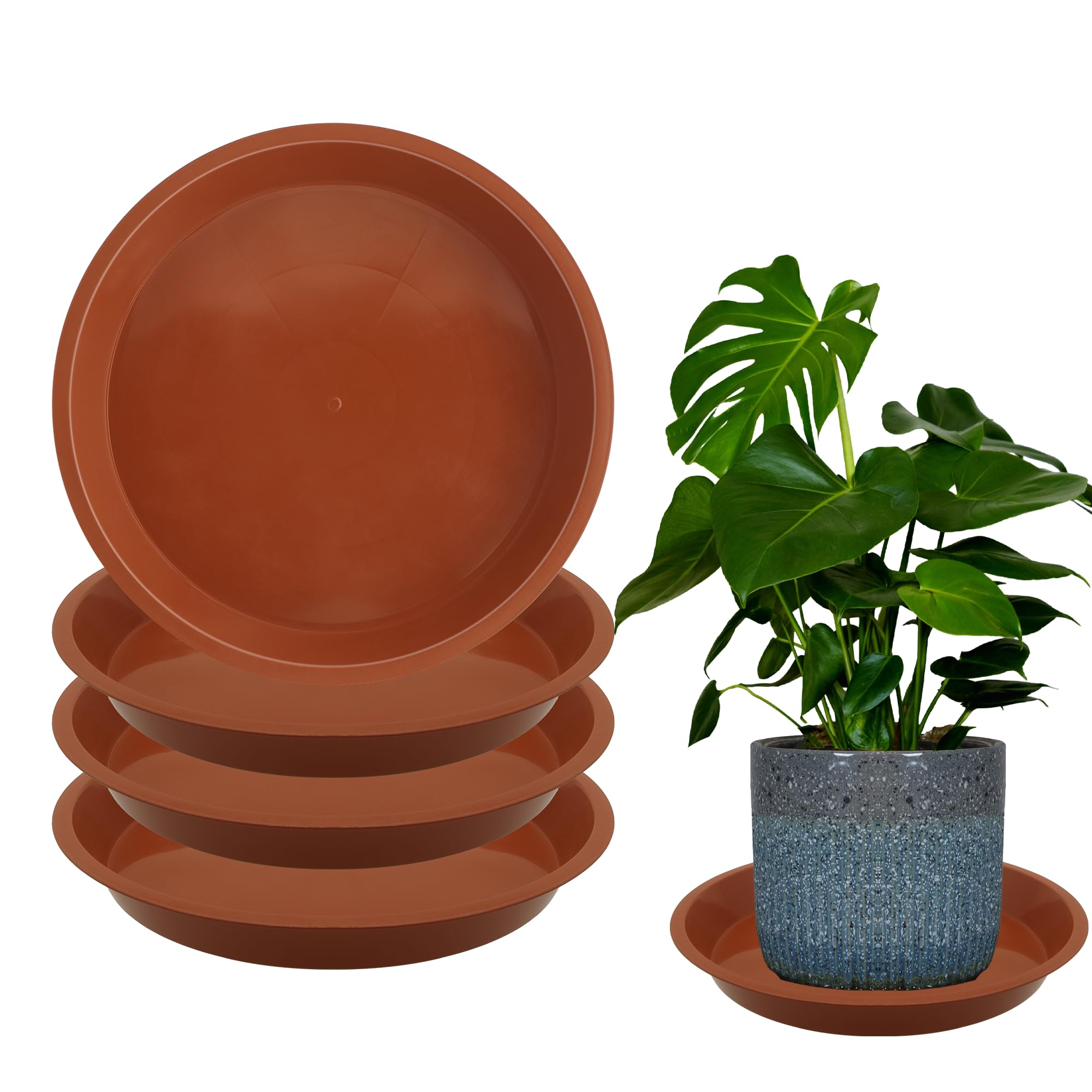 TNTIWQ 16 inch round plant saucer terracotta top view