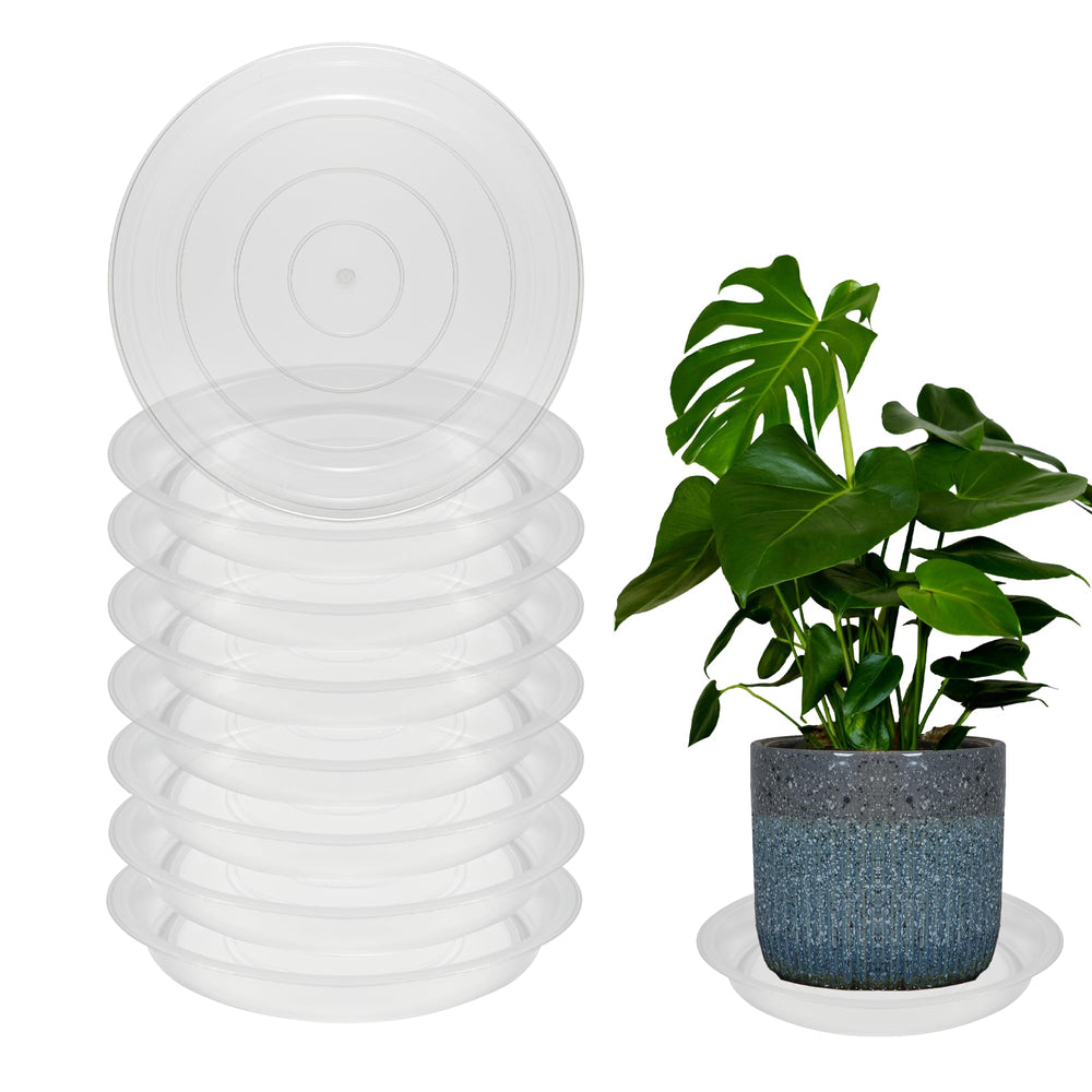TNTIWQ 18 Inch Round Plant Saucer clear front view