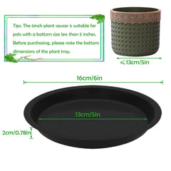 TNTIWQ 6 Inch Plant Saucer Black, top view