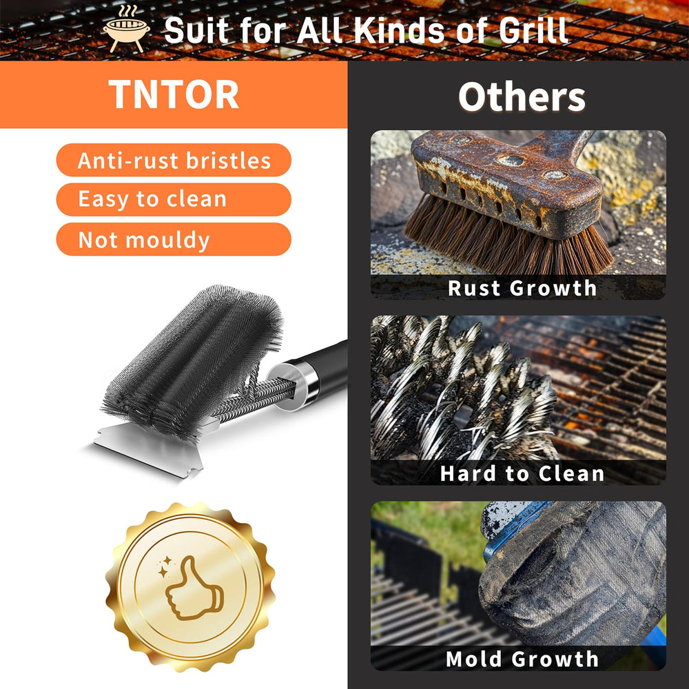 TNTOR Grill Brush scraper detail close-up