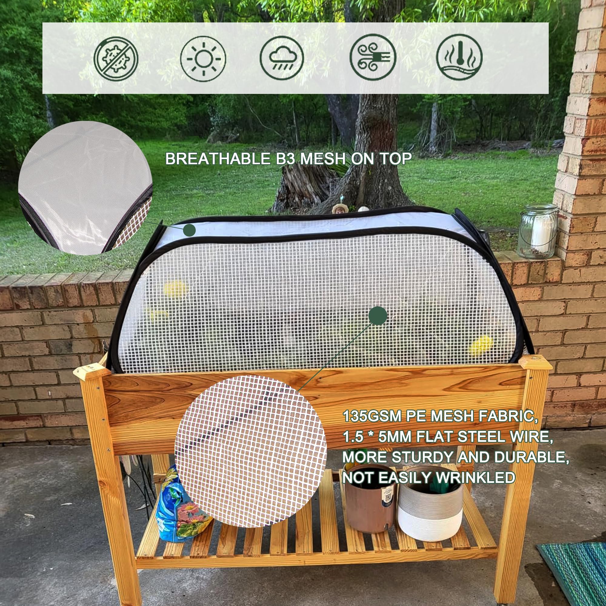 ToBoom garden cover with full-length zippers for easy access