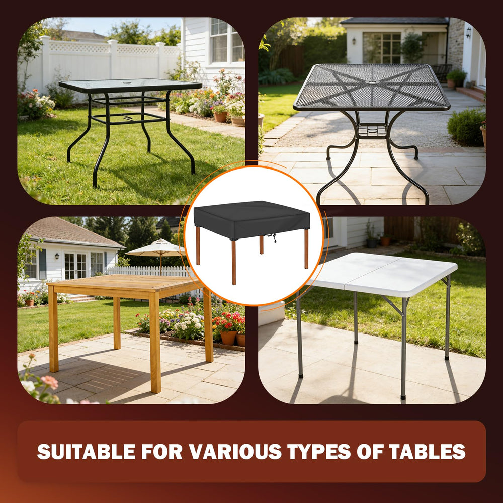 TOHONFOO Square Patio Table Cover in outdoor setting