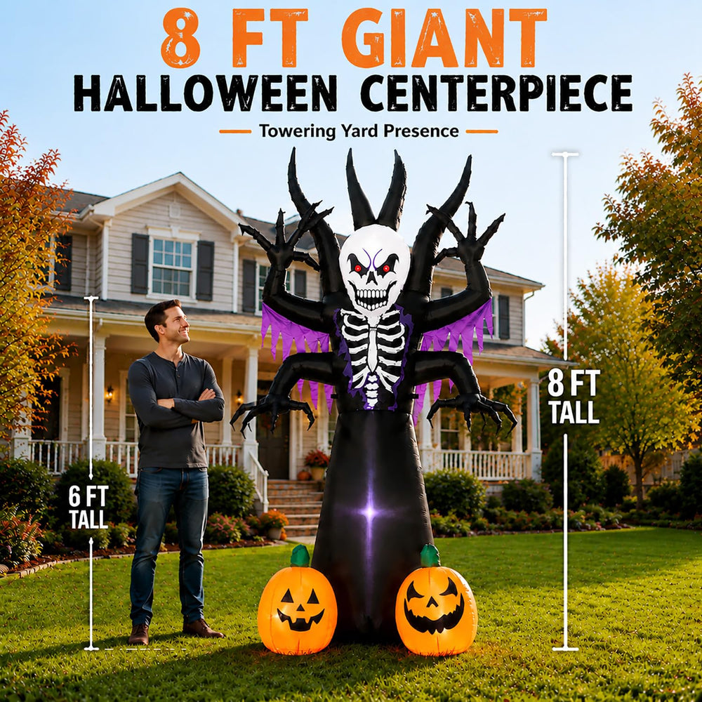 Toiyjofe 8FT inflatable Grim Reaper tree with LED lights