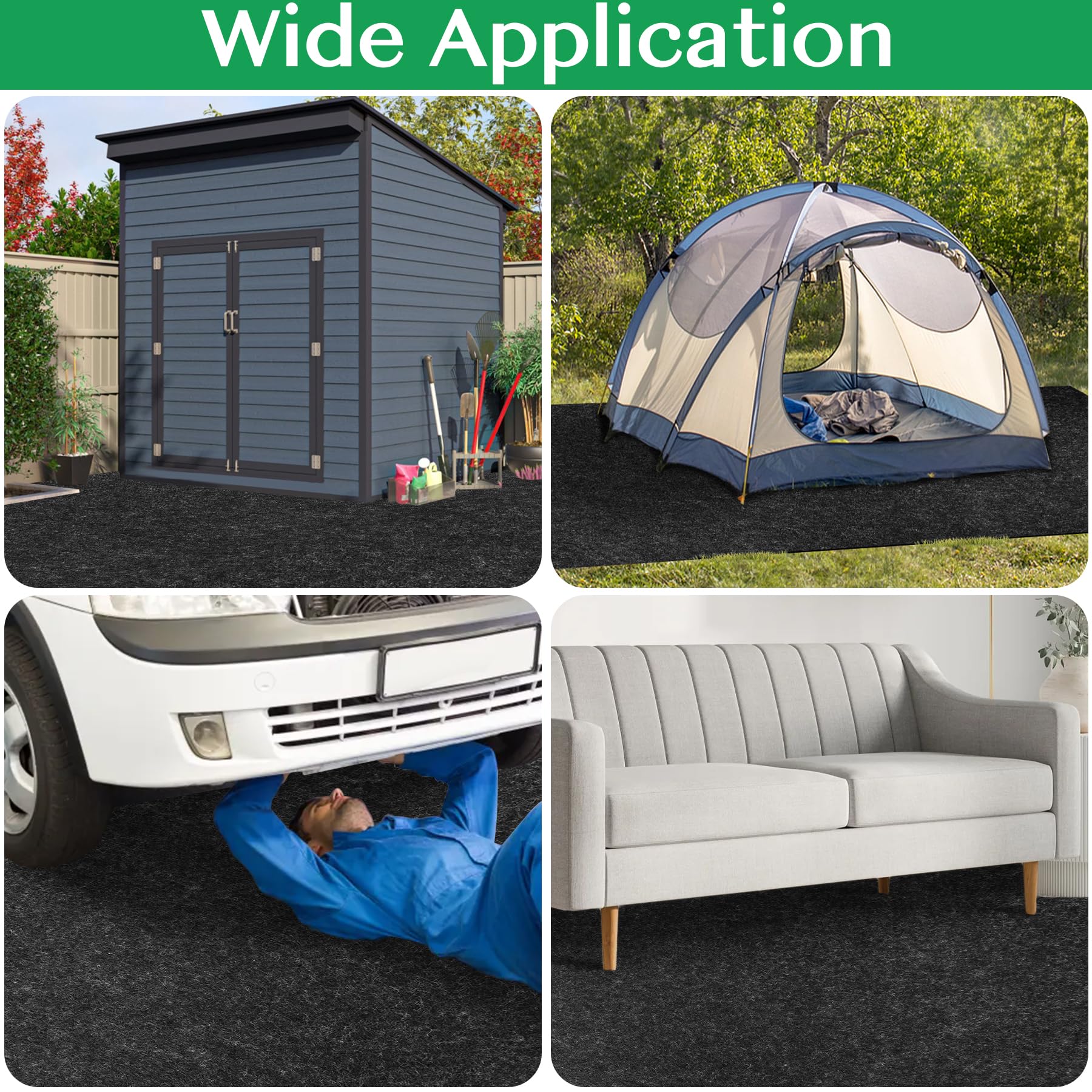 ToLanbbt Outdoor Storage Shed Floor Mat close-up of non-slip backing