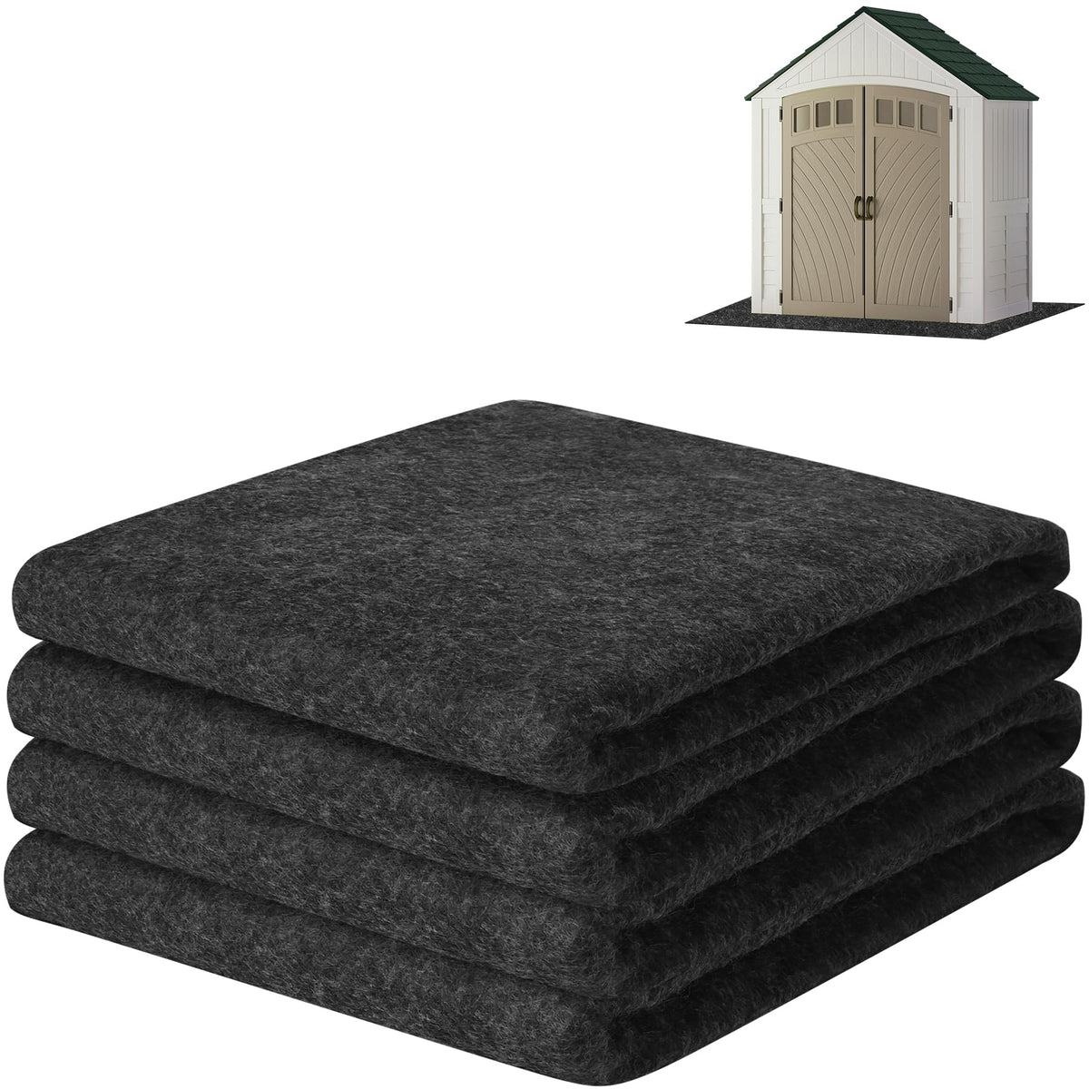 ToLanbbt Outdoor Storage Shed Floor Mat, Dark Grey front view