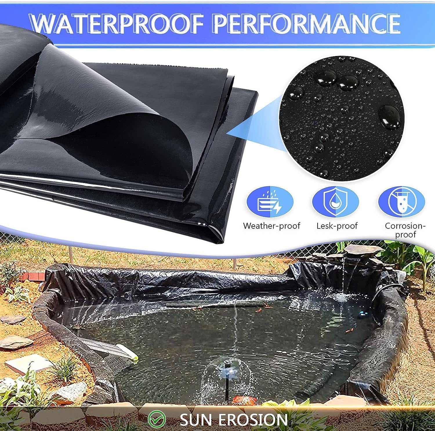 ToLanbbt Pond Liner in a garden setting