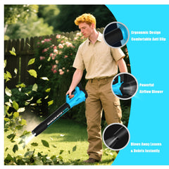 TOLOOCC leaf blower showing 6-speed settings
