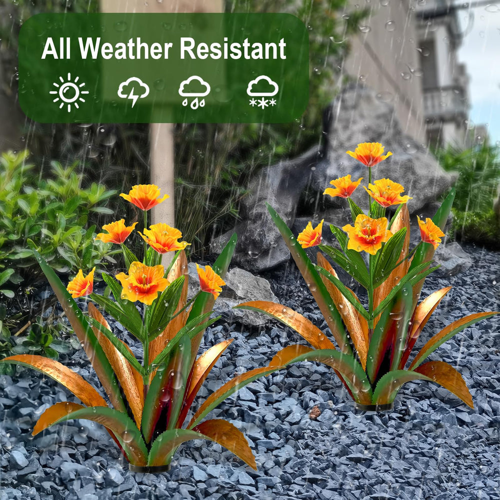 TOMBABY Metal Agave Plants outdoor setup in garden