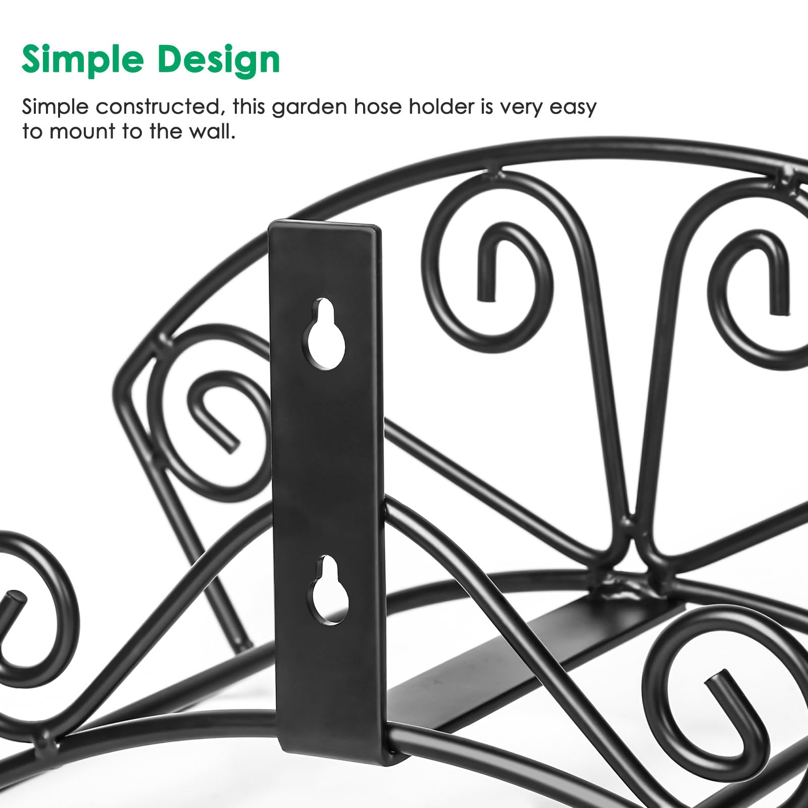 TomCare Garden Hose Holder displayed in a garden setting