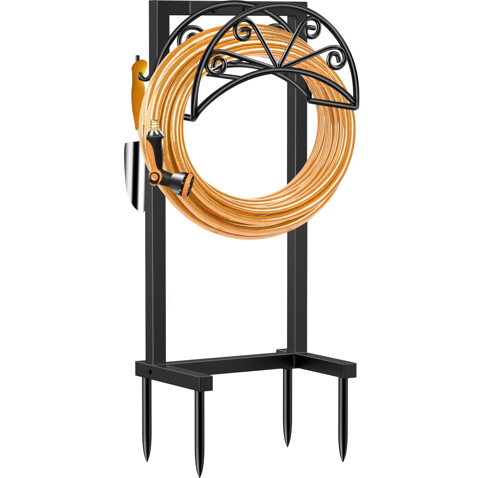 TomCare Garden Hose Holder front view with black finish