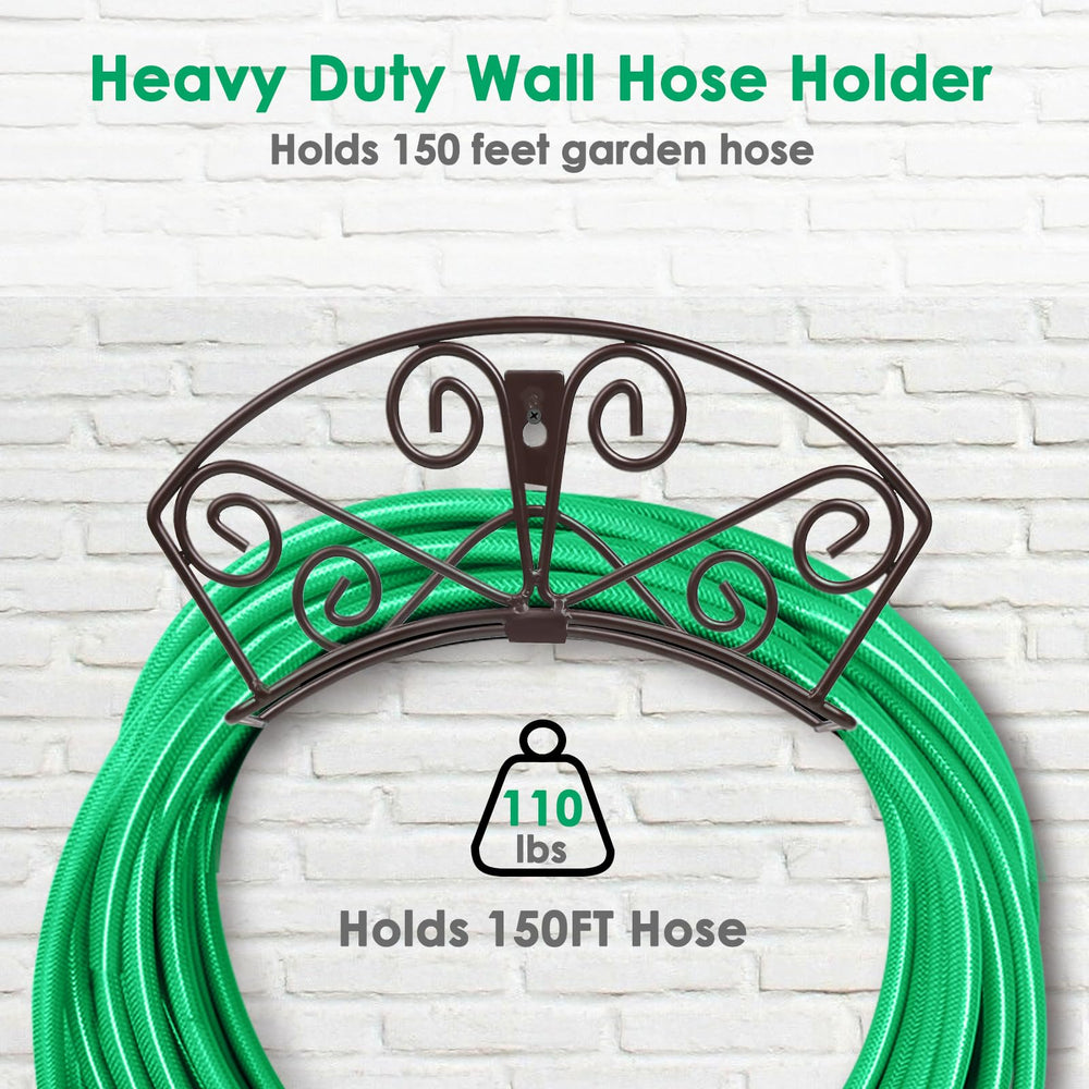 TomCare Garden Hose Holder installed on a garden wall