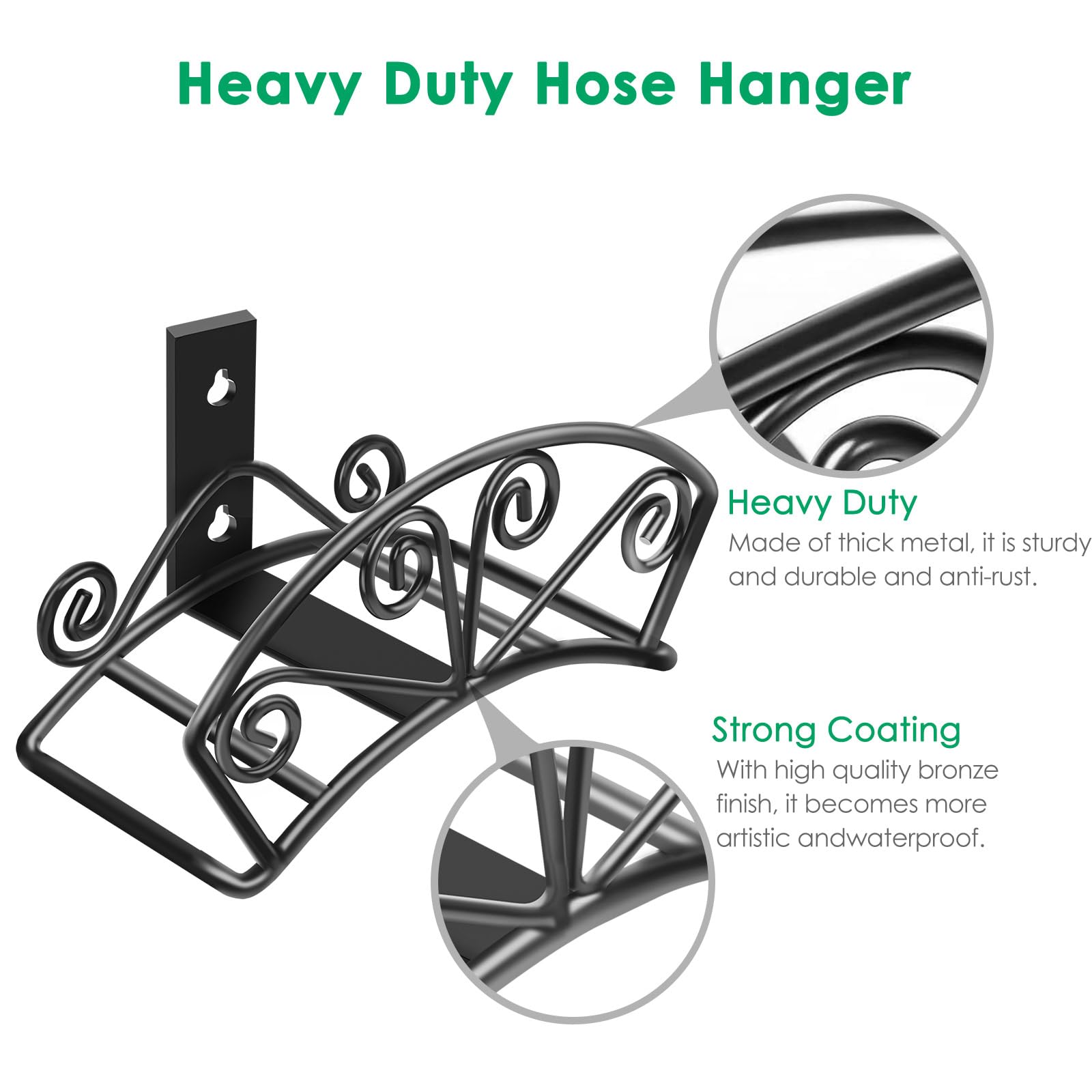 TomCare Garden Hose Holder side view showcasing the fan-shaped design