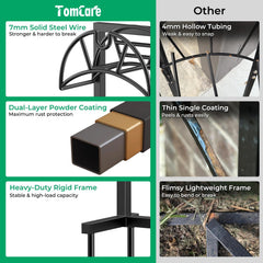 TomCare Garden Hose Holder side view with deep black finish