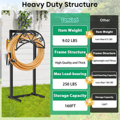TomCare Garden Hose Holder with garden tools on hooks