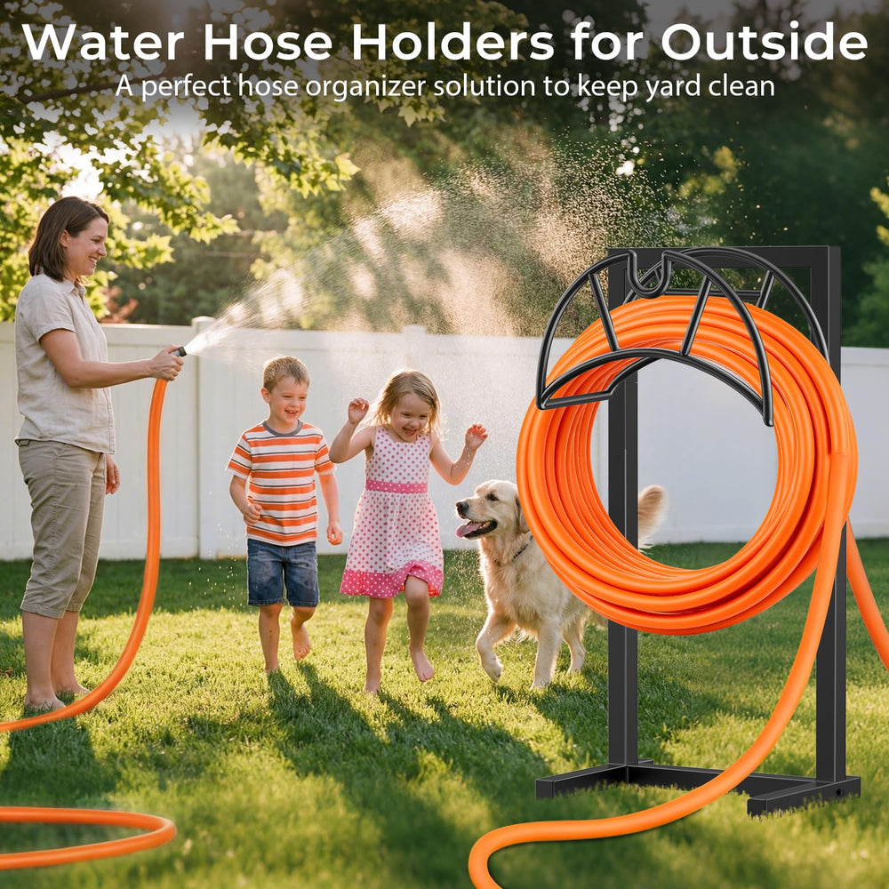 TomCare hose holder with installed hose showcasing organization