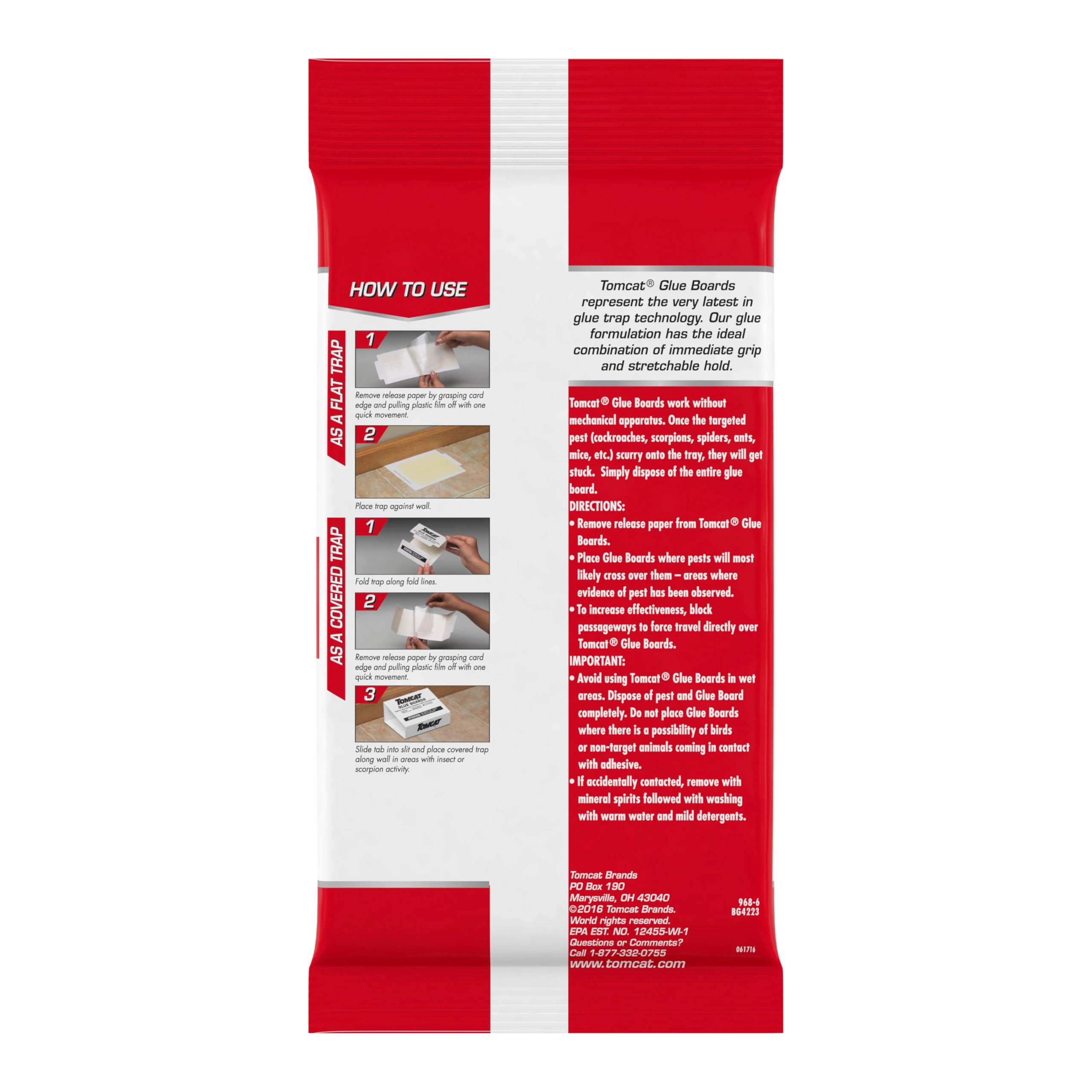 Tomcat Glue Boards, individual sticky trap flat view