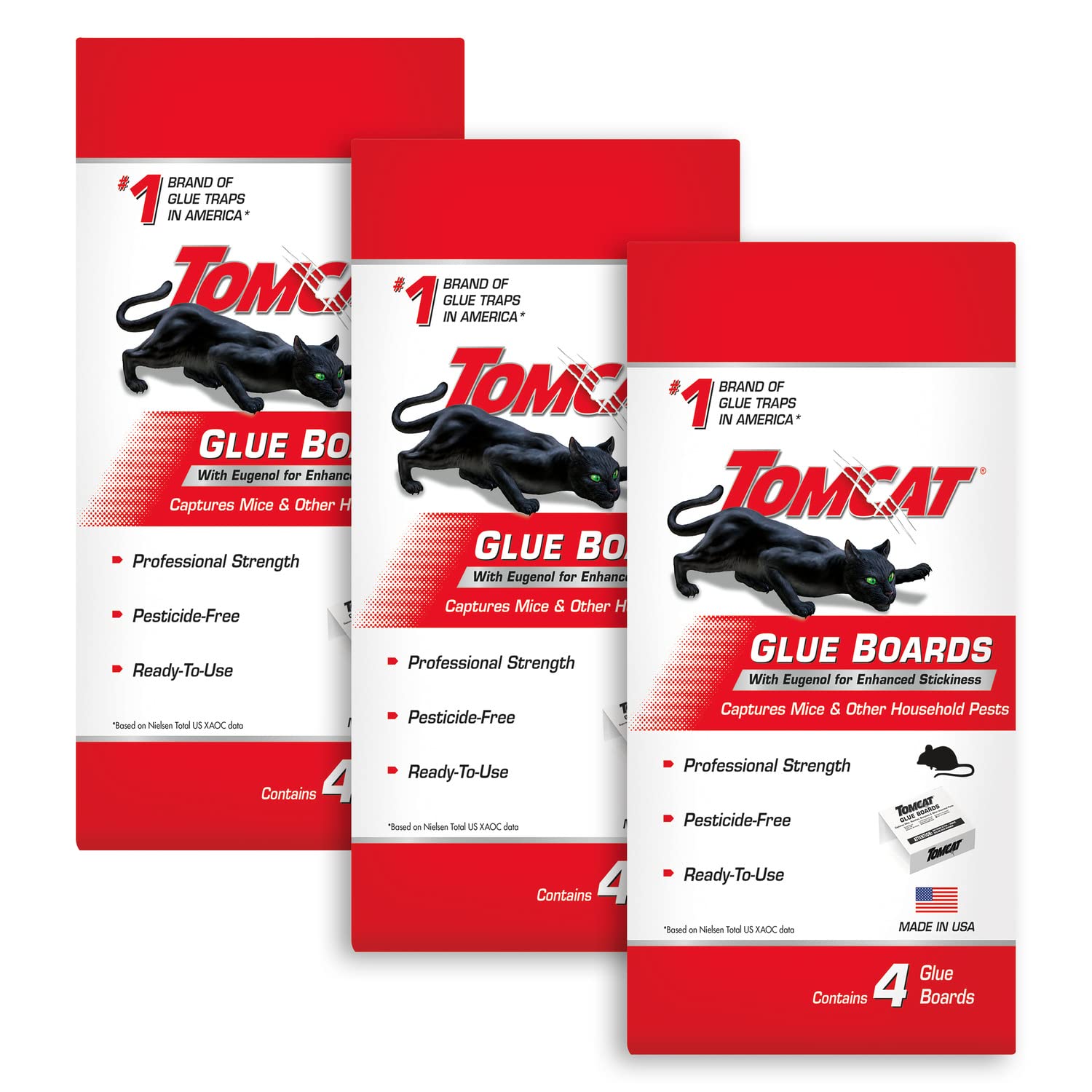 Tomcat Glue Boards package showing 12 sticky traps