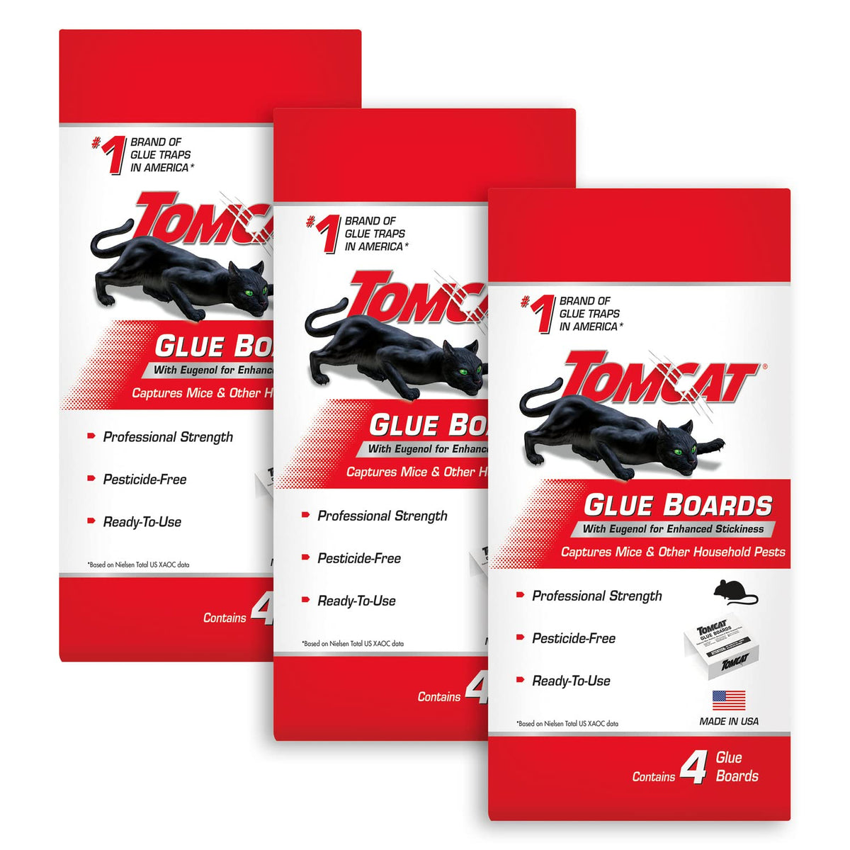 Tomcat Glue Boards package showing 12 sticky traps