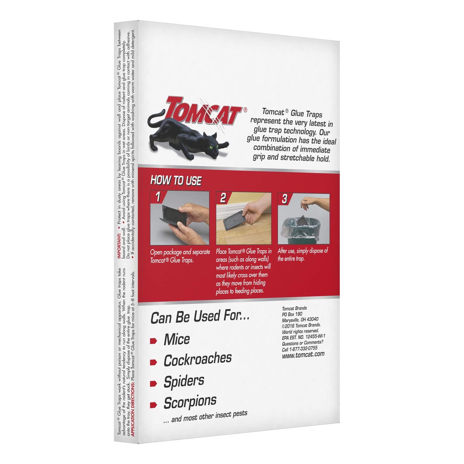 Tomcat Glue Trap in a garage setting for pest control