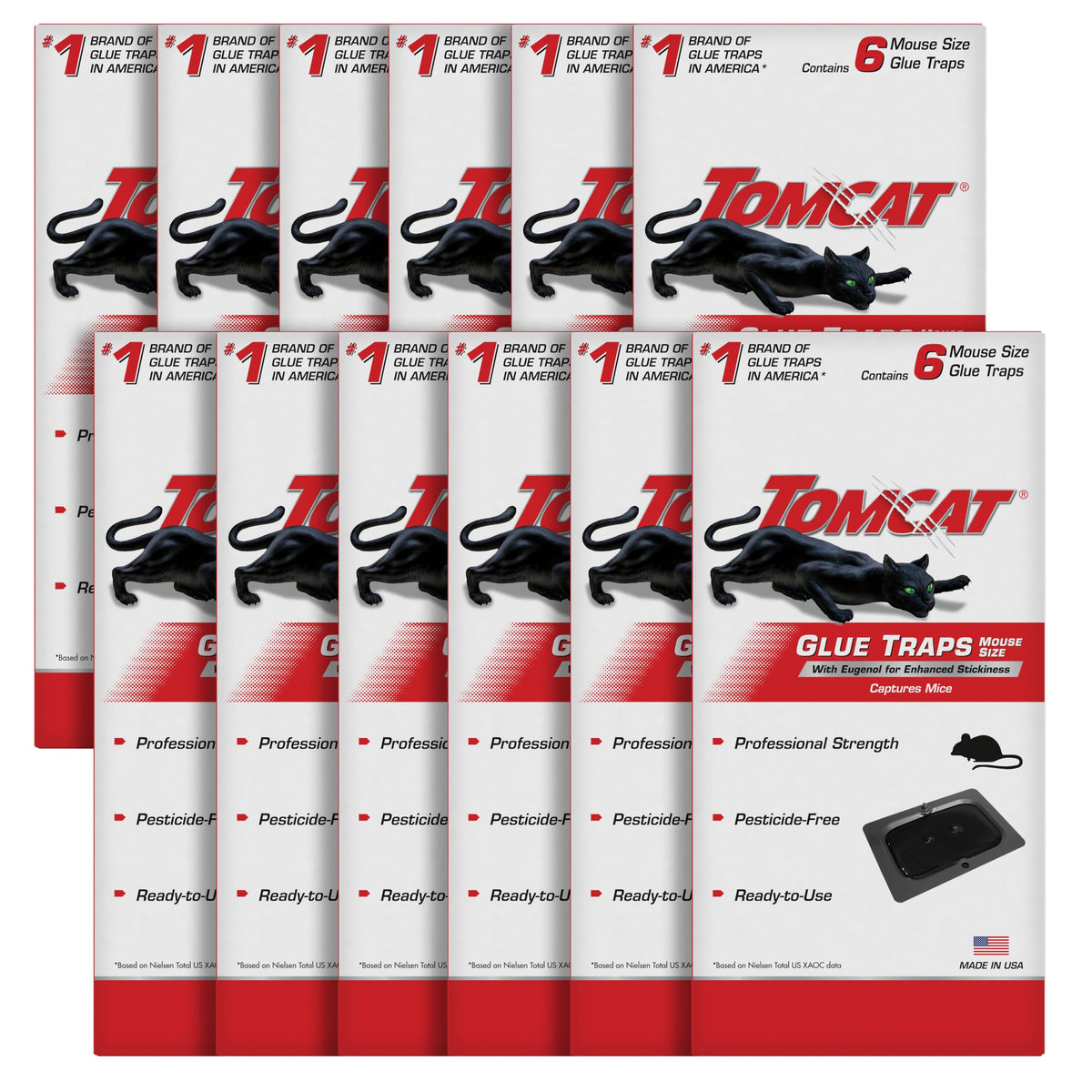 Tomcat Glue Traps Mouse Size black packaging front view