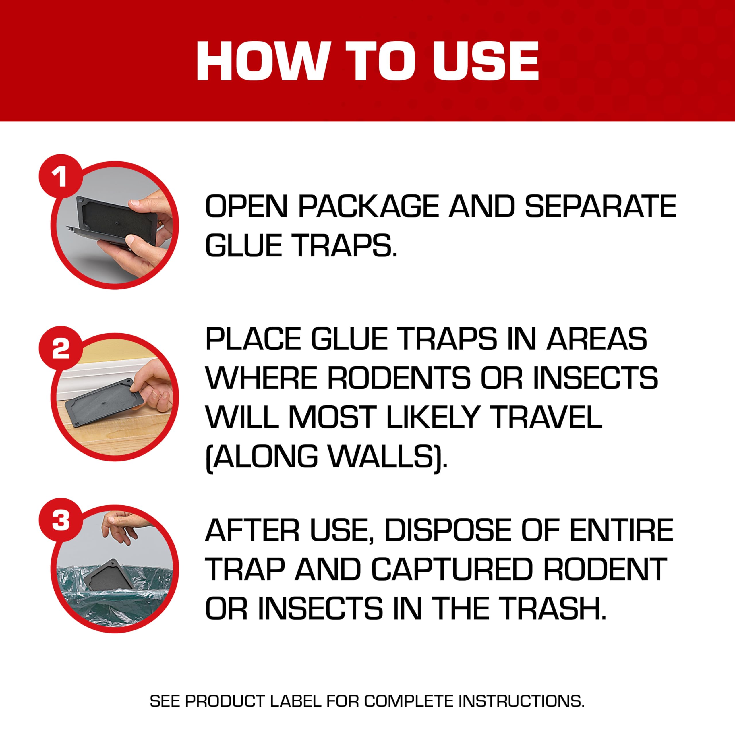 Tomcat Glue Traps Mouse Size packaging dimensions