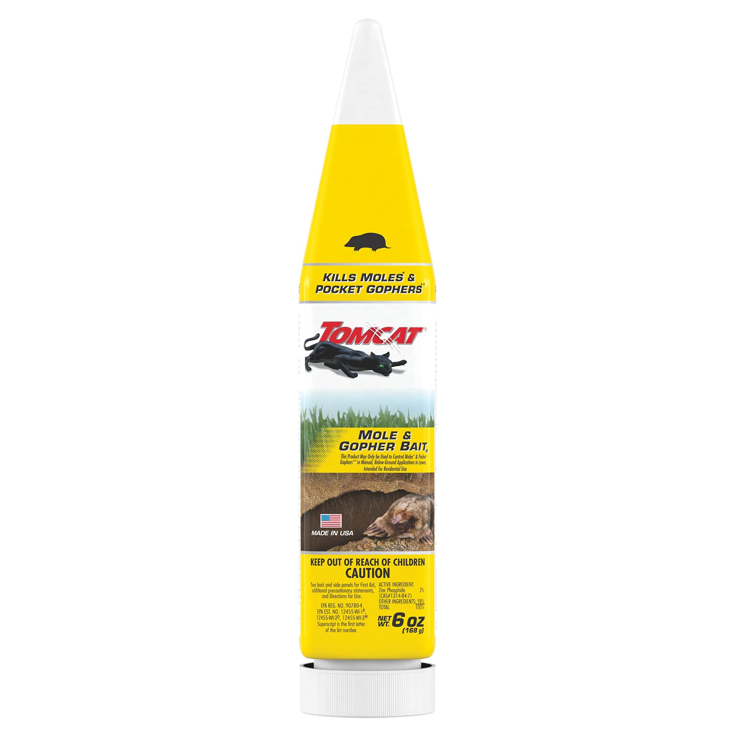 Tomcat Mole & Gopher Bait 6 oz front view