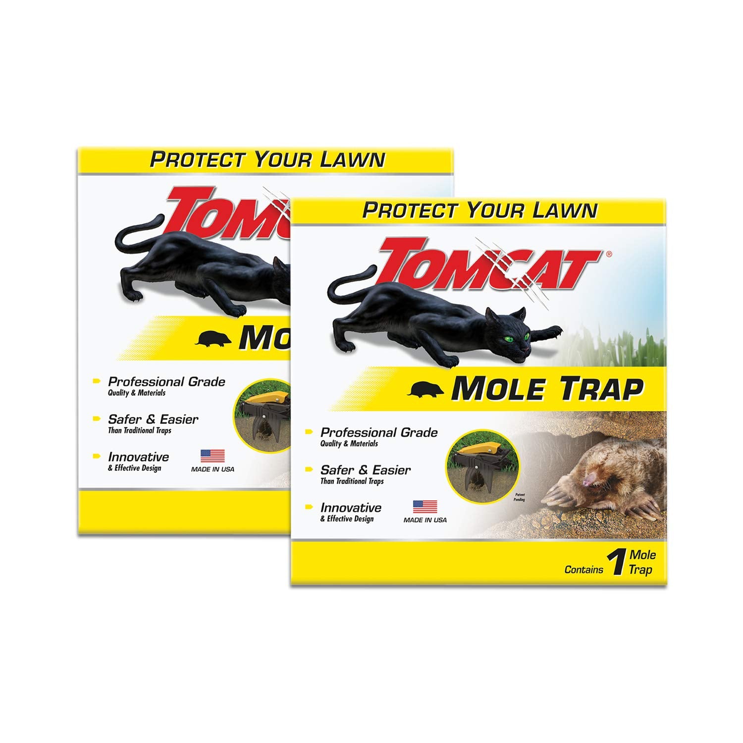 Tomcat Mole Trap front view with dual-spring mechanism