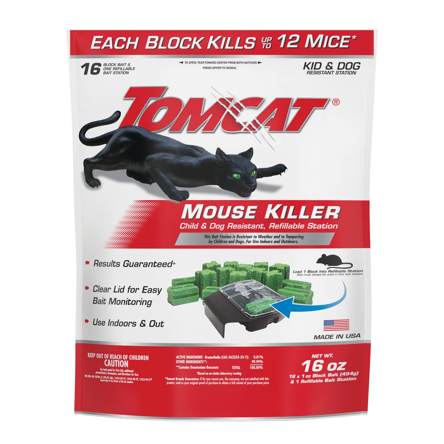 Tomcat Mouse Killer refillable station with bait blocks