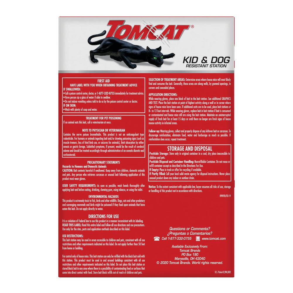 Tomcat Mouse Killer refillable station with bait blocks visible