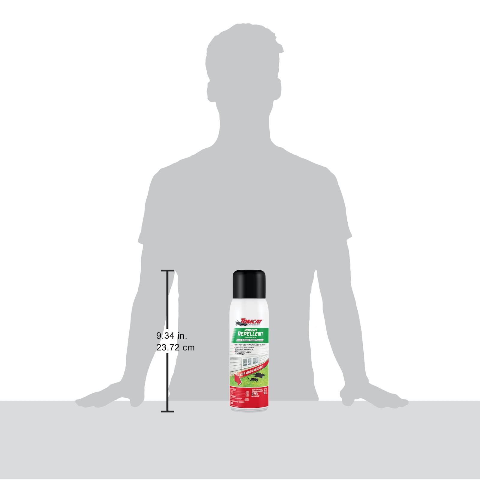 Tomcat Rodent Repellent Continuous Spray used outdoors around the garden