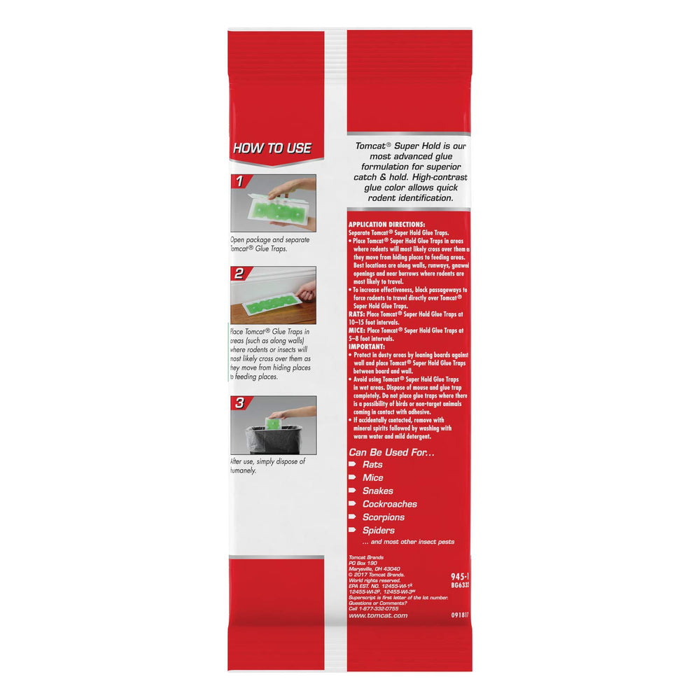 Tomcat Super Hold Glue Trap, disposal instruction on the packaging