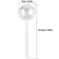Tomorotec glass watering globe in garden setting