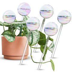 Tomorotec Self-Watering Stakes six iridescent glass globes front view