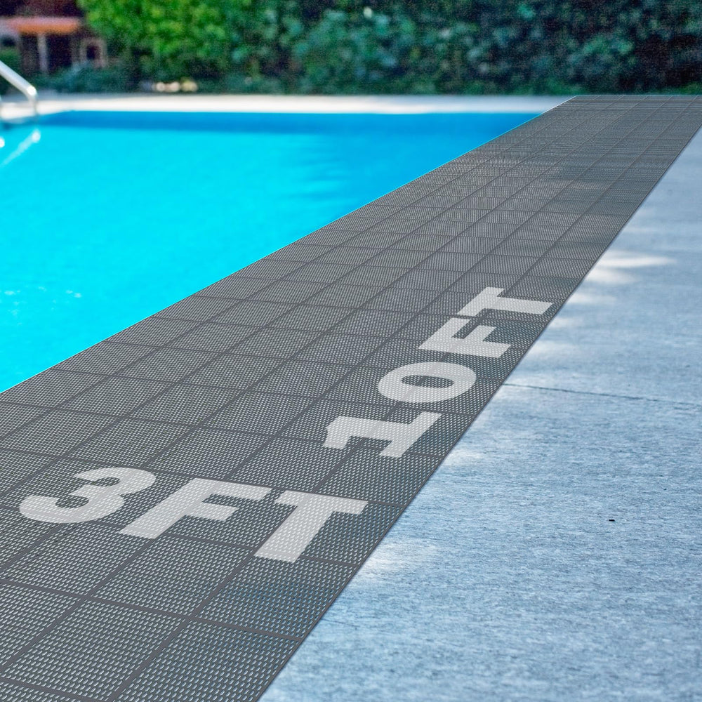 Tondiamo Pool Mats grey 3x10 ft front view