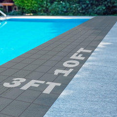 Tondiamo Pool Mats grey 3x10 ft front view