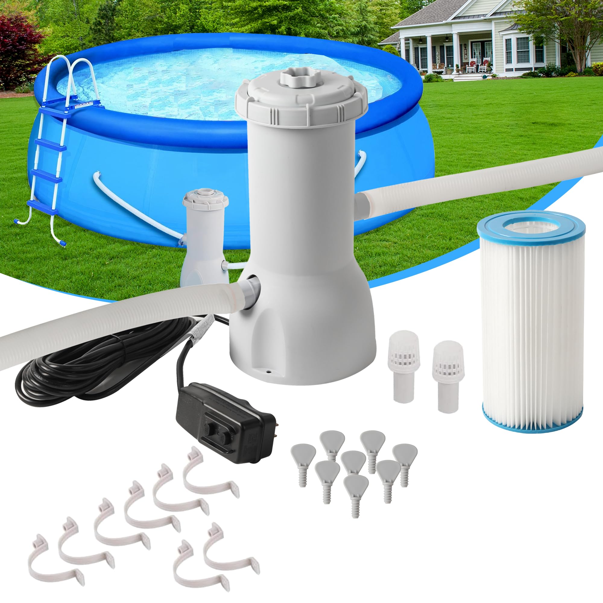 TonGass 800 GPH Pool Filter Pump front view
