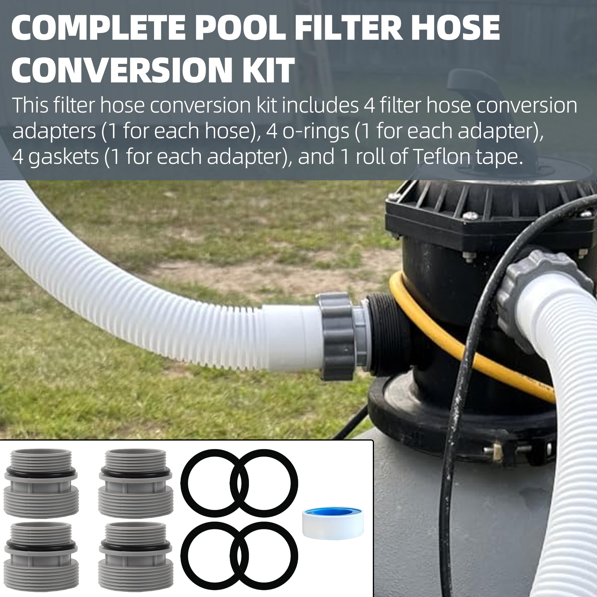 TonGass Filter Hose Conversion Kit with Teflon tape