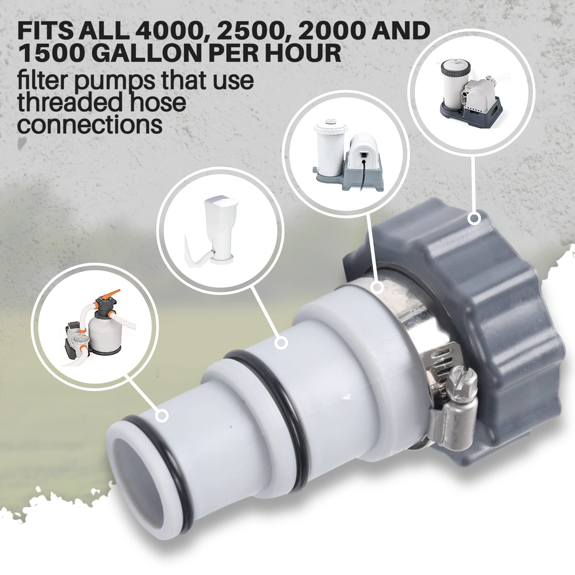 TonGass Hose Adapter with threaded collar detail