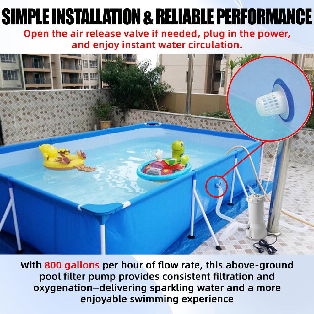 TonGass pool filter pump in operation with water flow
