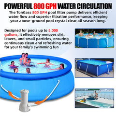 TonGass pool filter pump showing GFCI safety feature
