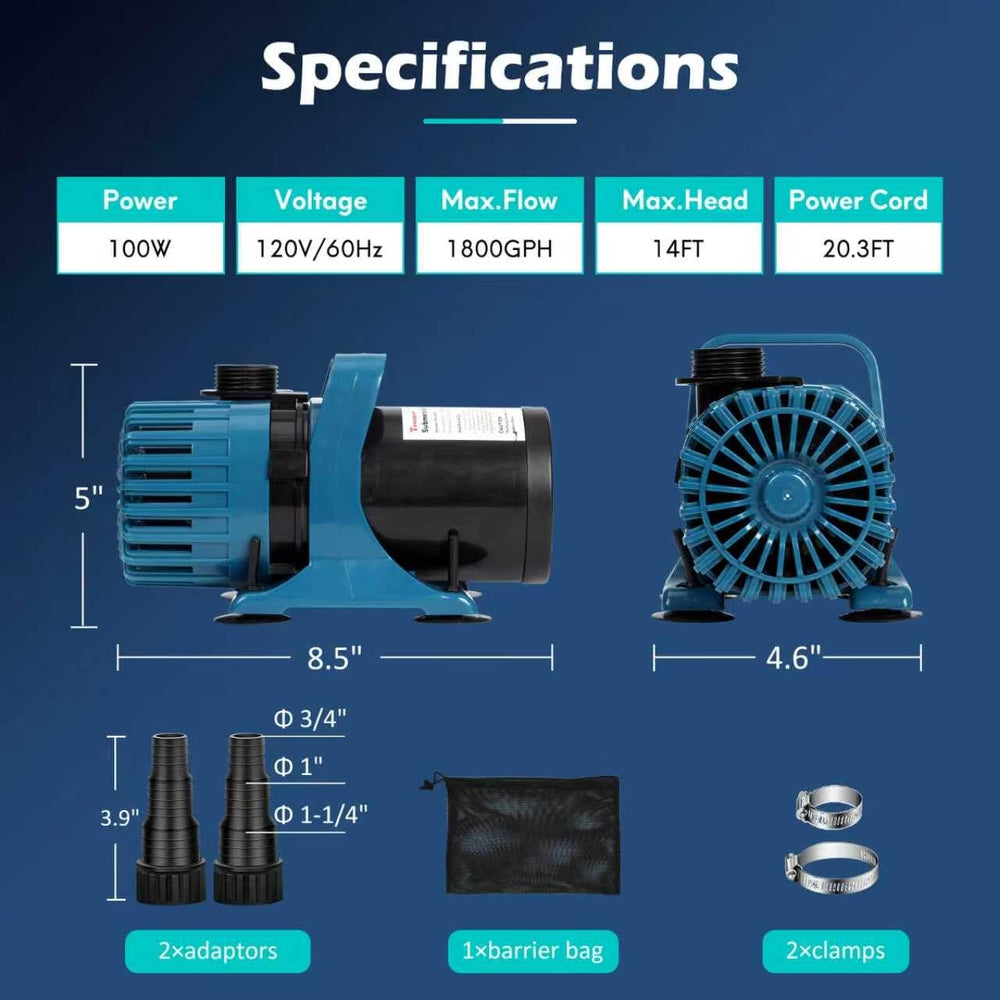 TONGCHANT Pond Pump showing 180° adjustable outlet