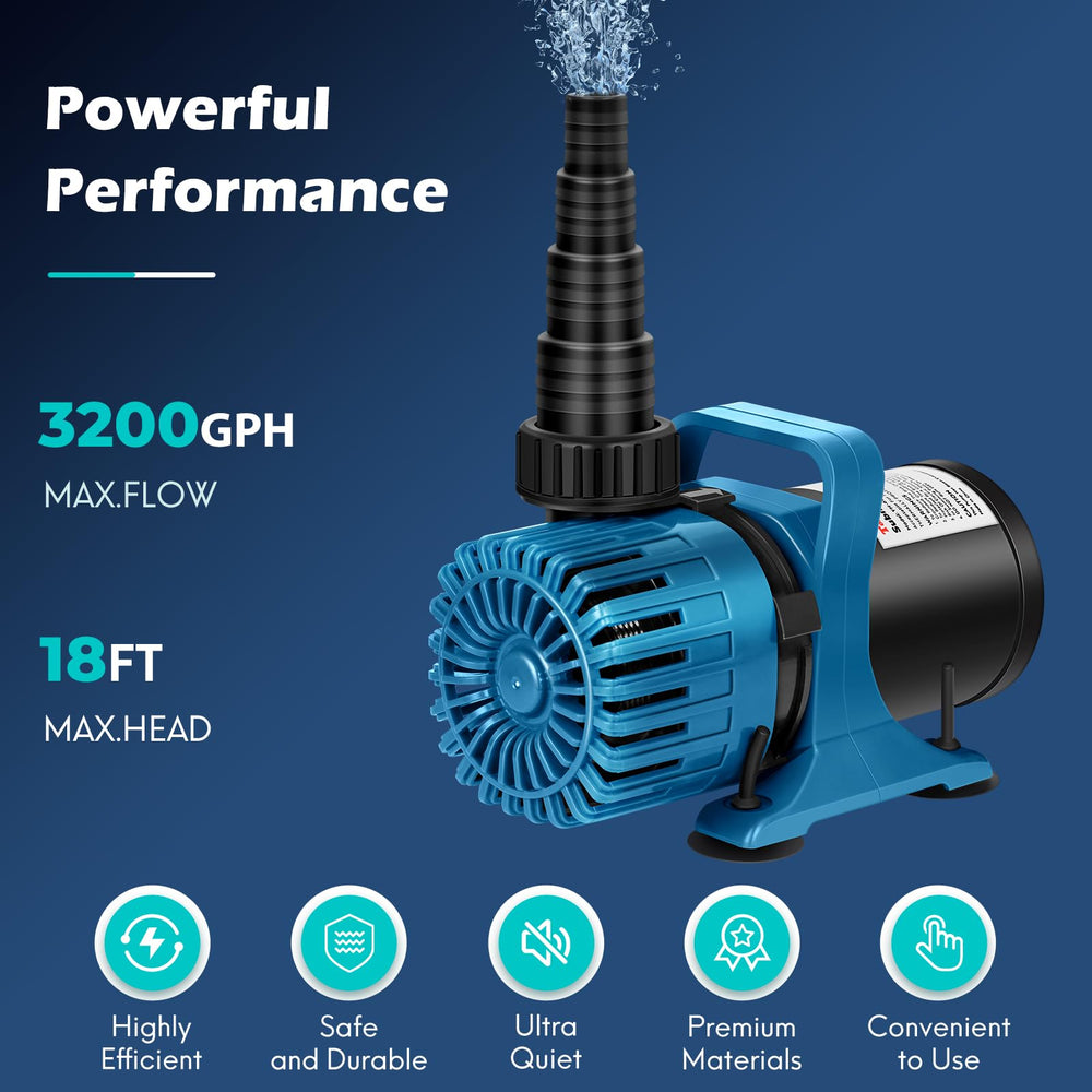 TONGCHANT pond pump with power cord and nozzles