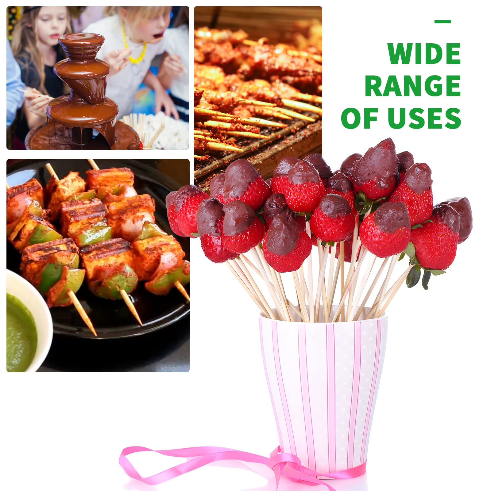 TONGYE bamboo skewers arranged with fruit kabobs