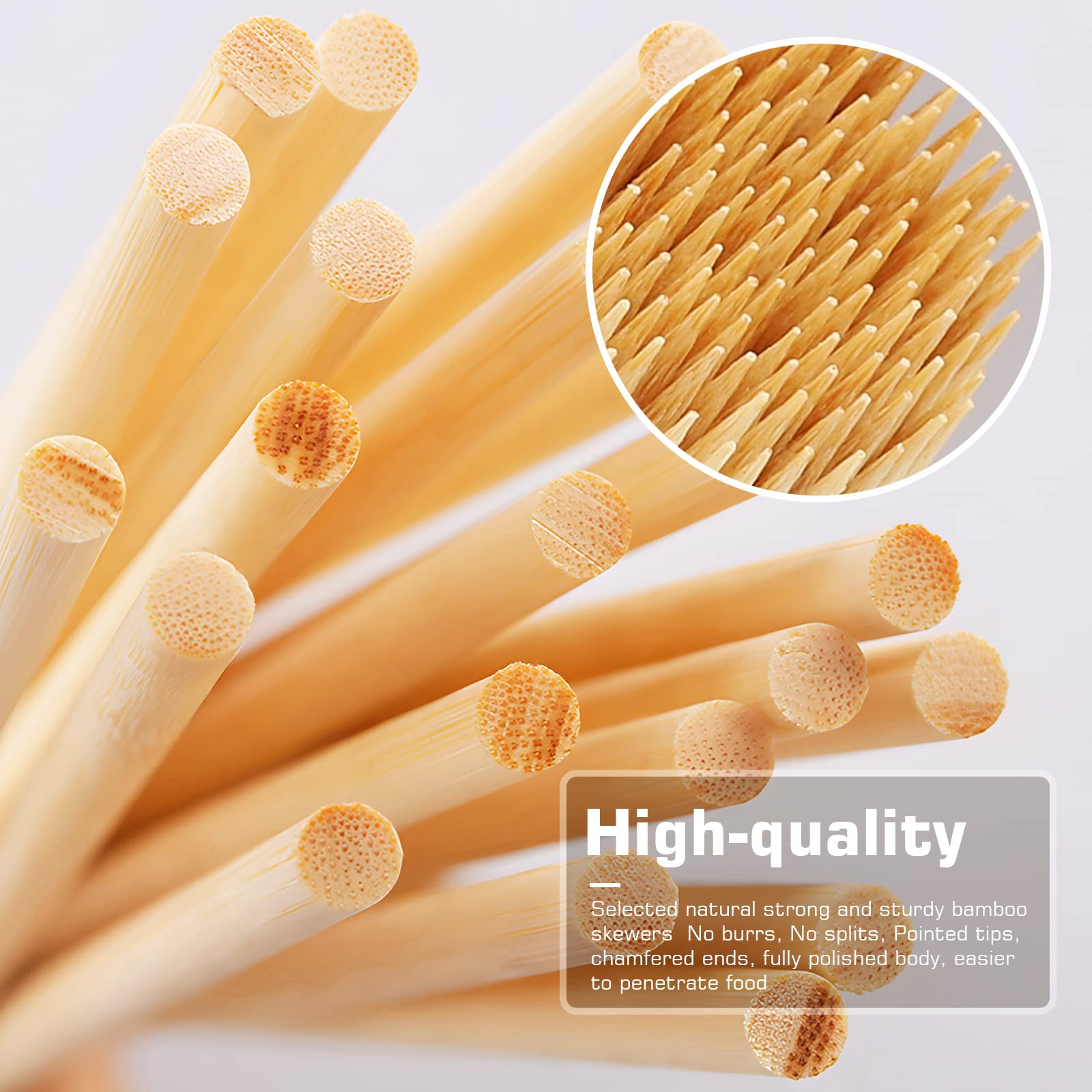 TONGYE bamboo skewers displayed with assorted food items