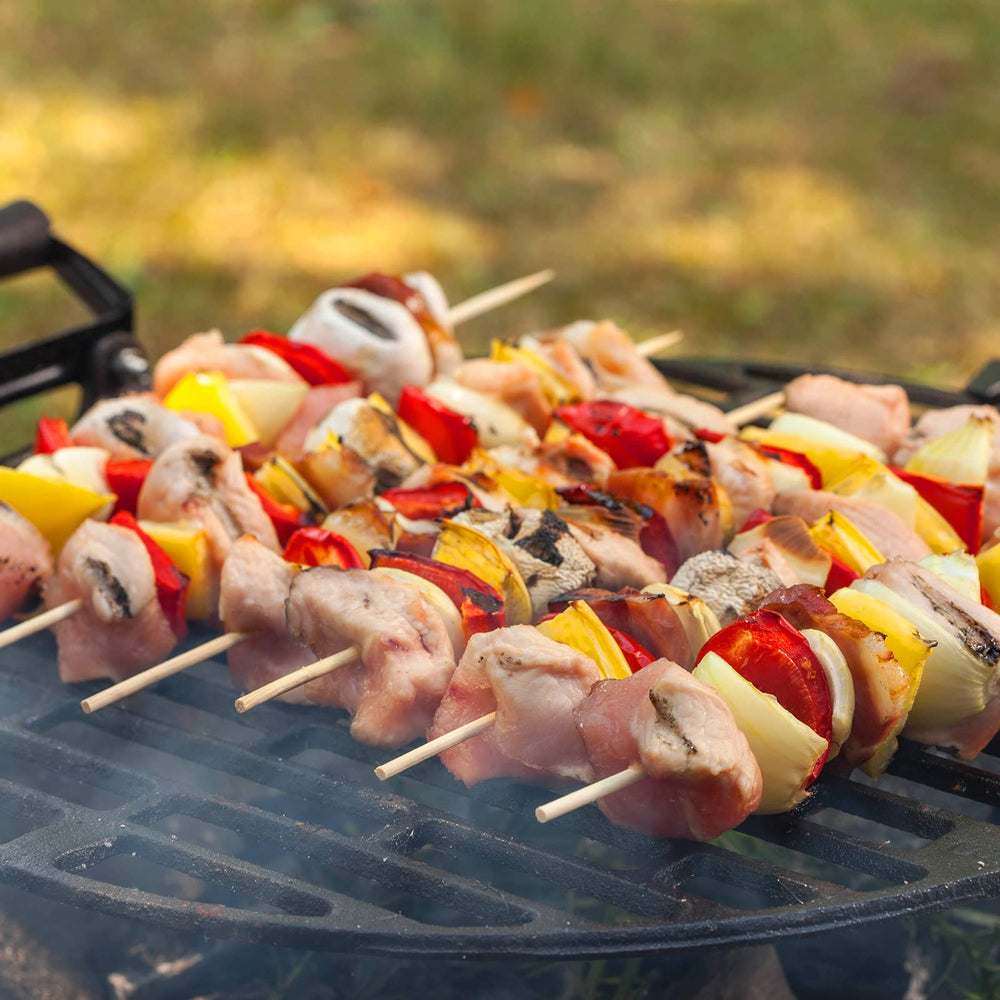 TONGYE bamboo skewers with grilled vegetables and meat