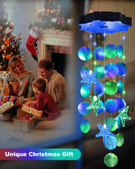 Toodour Solar Wind Chimes glowing at night