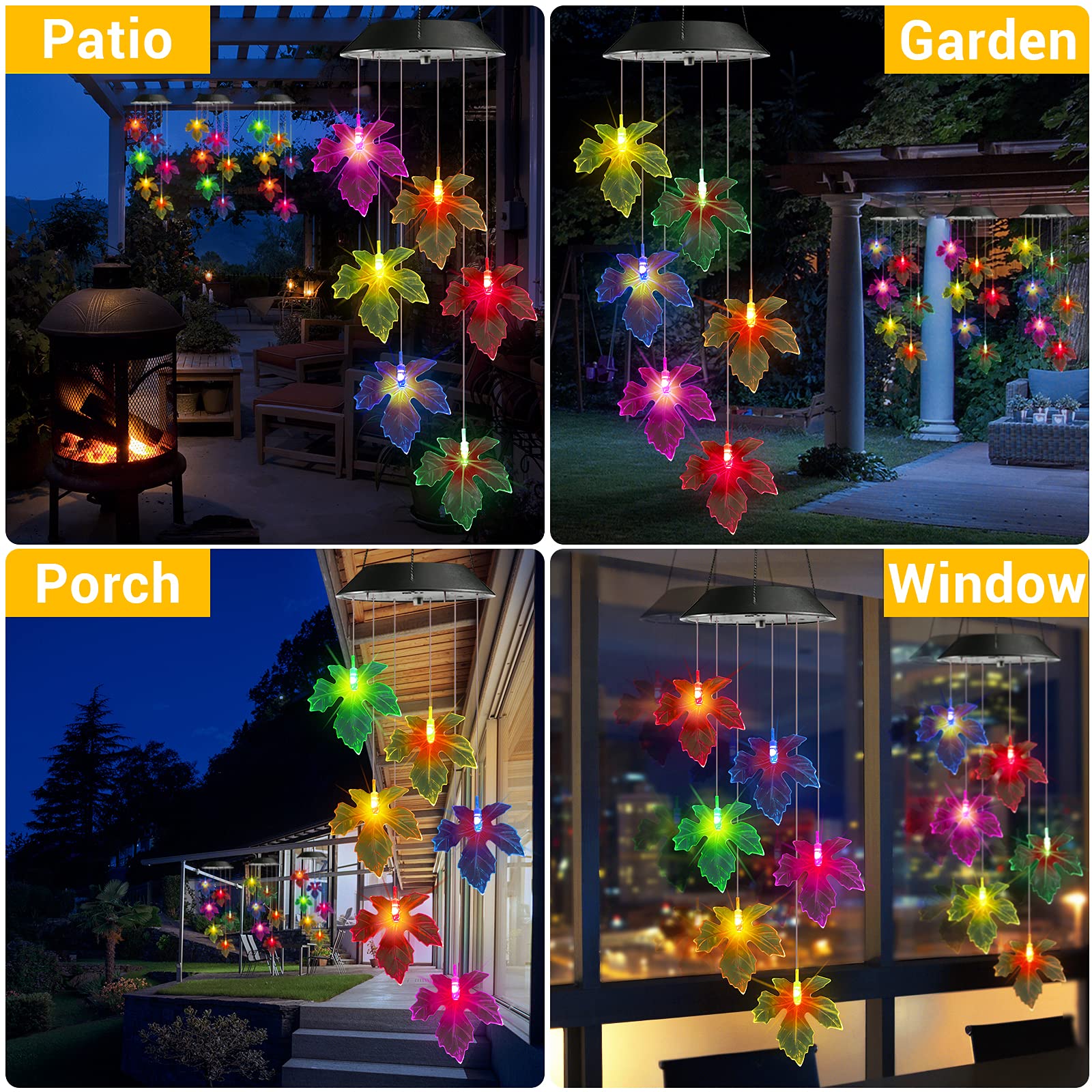 Toodour Solar Wind Chimes packaging display
