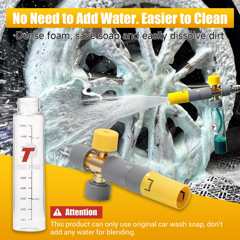 Tool Daily Mini Foam Cannon showing adjustable nozzle